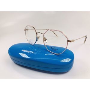 NEW Taylor Eyes Pink & Gold Hexagon MAREN Eyeglasses 51mm with Case